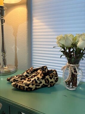 Schutz Tyche Leopard Calf Hair Loafers